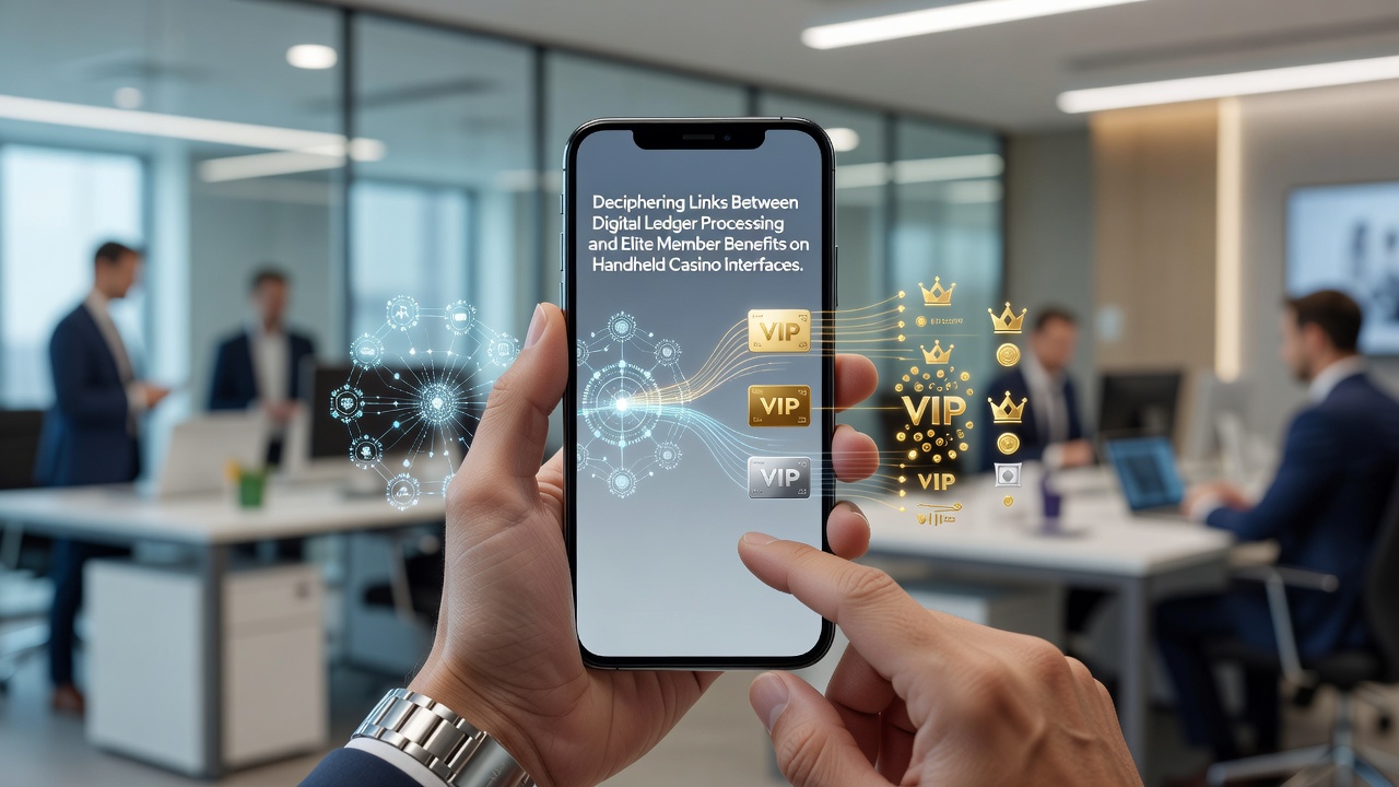 Mobile casino interface displaying digital ledger transaction confirmations alongside elite tier reward notifications
