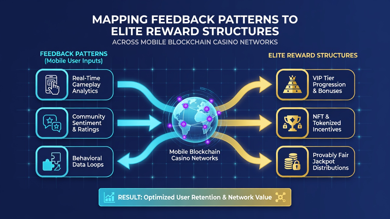 Data visualization dashboard displaying feedback patterns mapped to elite reward tiers in blockchain casino networks
